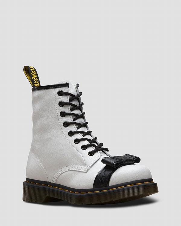 Dr Martens Dámské Kotníkové Boty 1460 Crackle Černé Bílé, CZ-278561